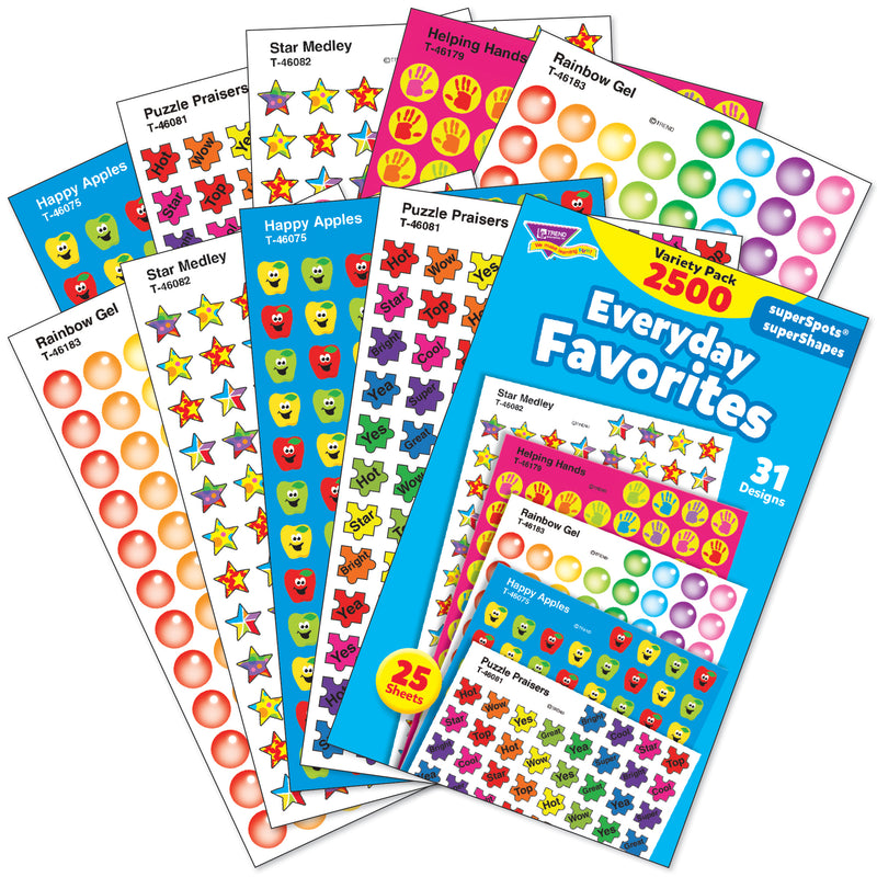 Everyday Favorites Variety Pk Superspots-shapes Stickers