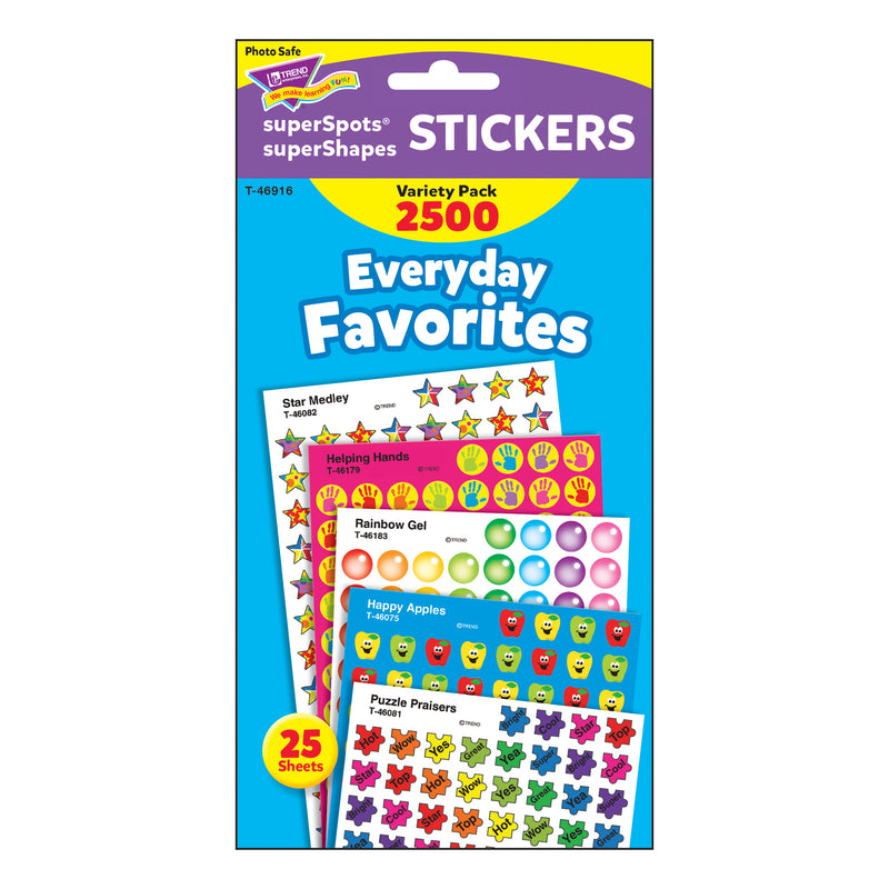 Everyday Favorites Variety Pk Superspots-shapes Stickers