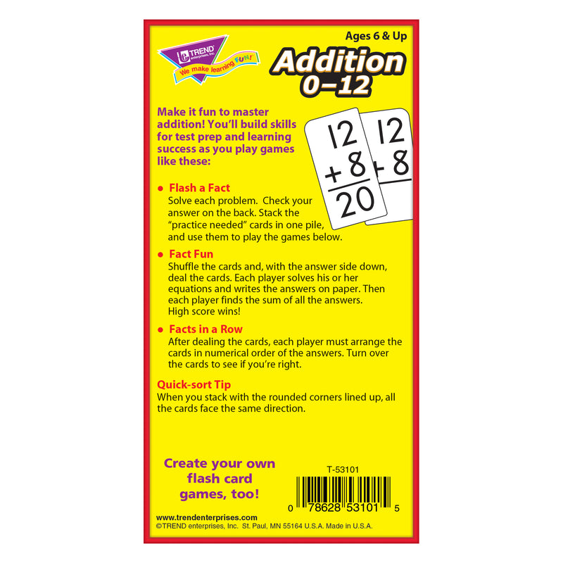 Flash Cards Addition 0-12 91-box