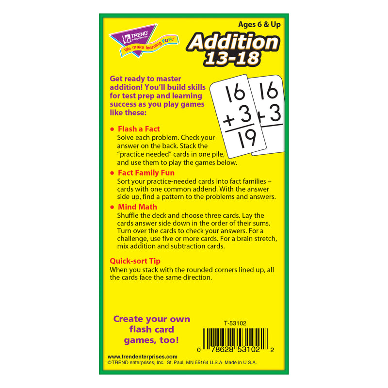 Flash Cards Addition 13-18 99-box