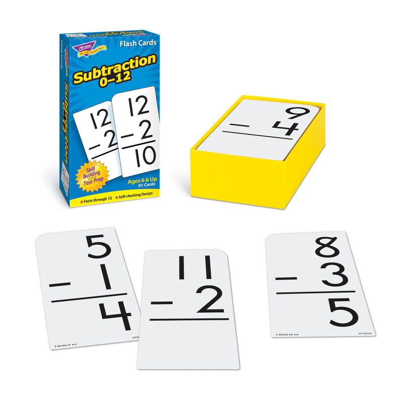 Flash Cards Subtraction 0-12 91-box