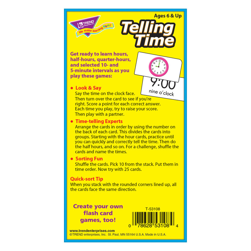 Flash Cards Telling Time 96-box