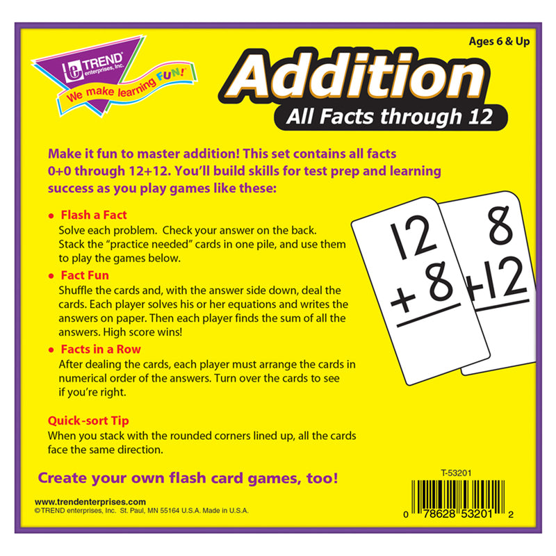 Flash Cards All Facts 169-box 0-12 Addition