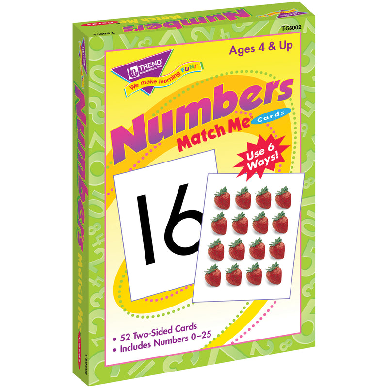 Match Me Cards Numbers 0-25 52-box Two-sided Cards Ages 4 & Up