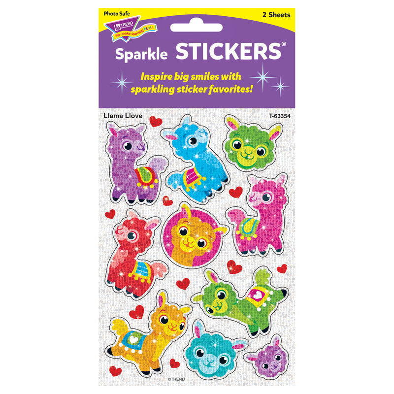 Llama Llove Sparkle Stickers 20 Ct