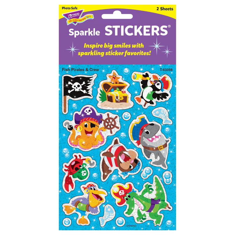 Fish Pirates & Crew Sparkle Stickrs 32 Ct