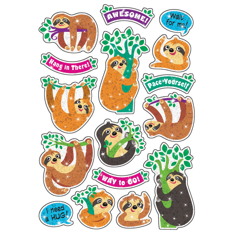 Thoughtful Sloths Sparkle Stickers 32 Ct