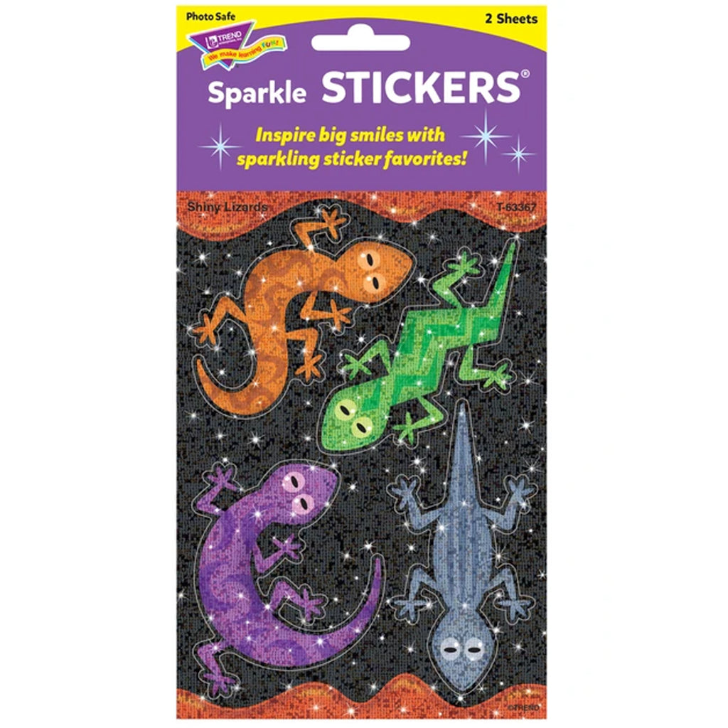 Shiny Lizards Large Sparkle Stickrs 8 Ct