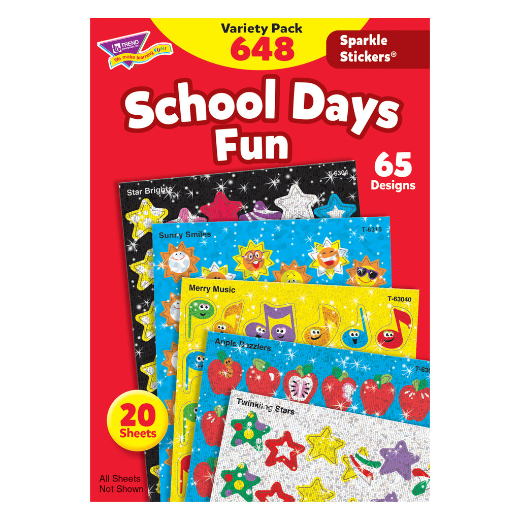 Sparkle Stickers Variety Pack School Days