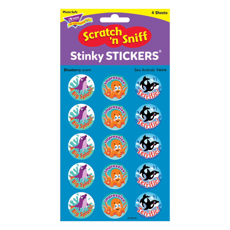 Stinky Stickers Sea Animals 60-pk Acid-free Blueberry