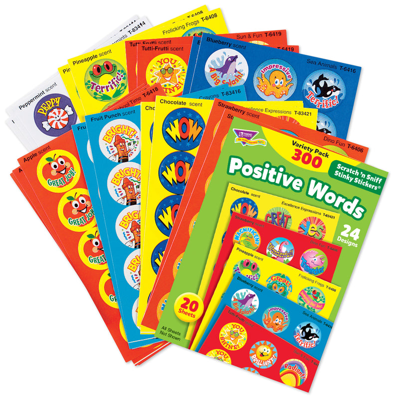 Stinky Stickers Positive Words Acid-free Variety 300-pk