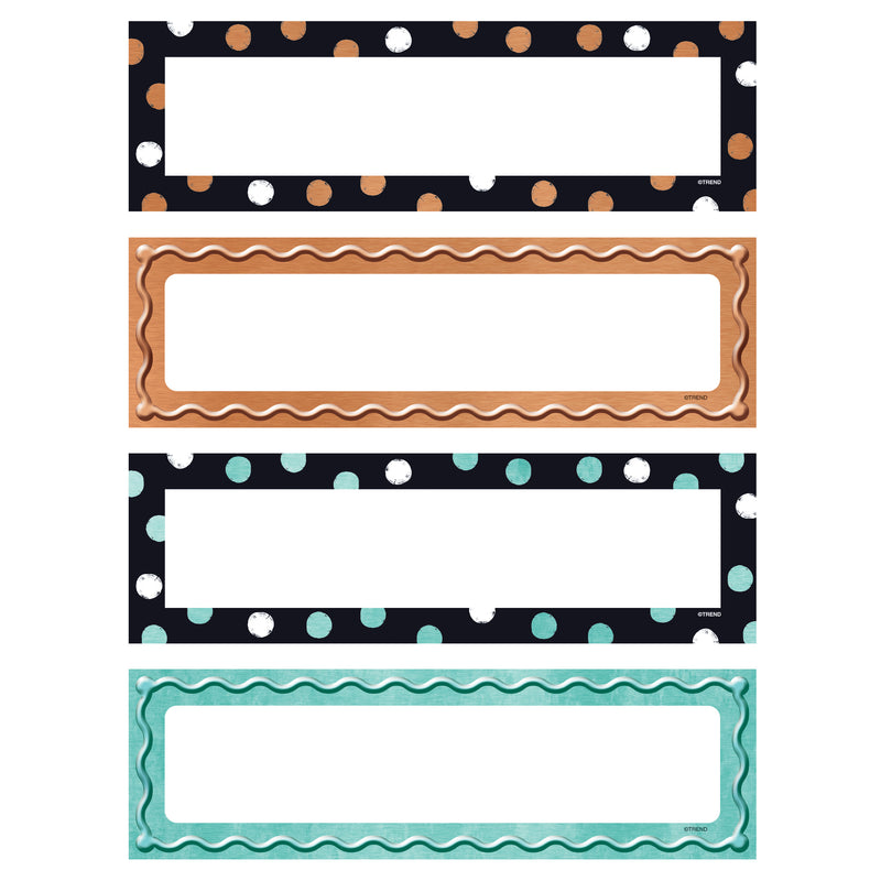 Dots & Embossed Desk Name Plates Variety Pk I Love Metal