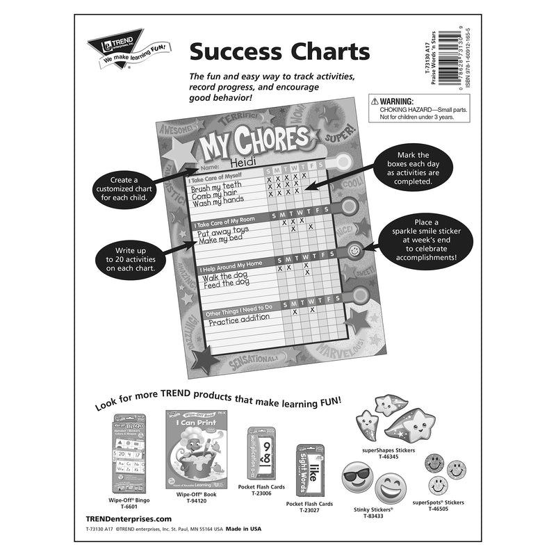 Praise Words N Stars Progress Chart