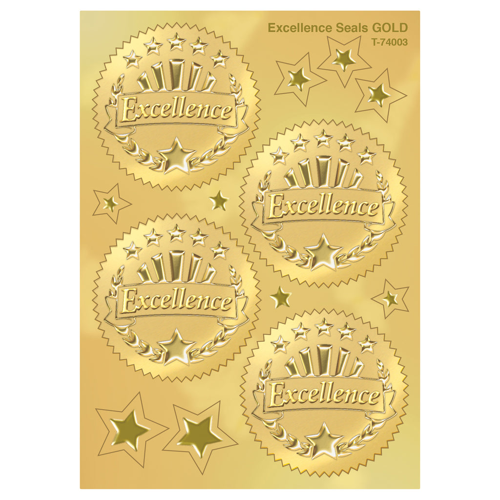 (6 Pk) Award Seal Excellence Gold