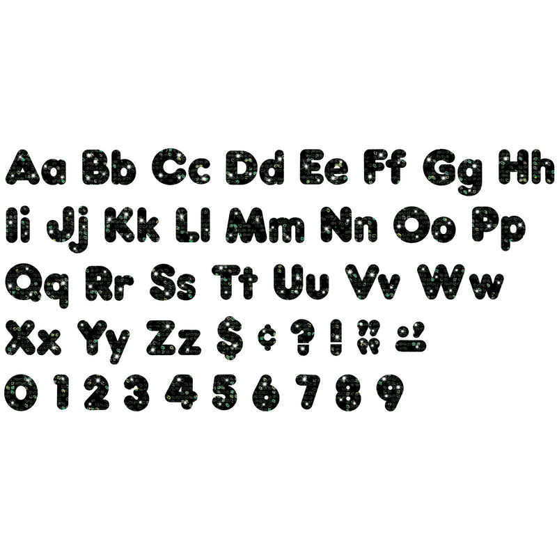 Black Sparkle 4in Combo Pack Uppercase Lowercase