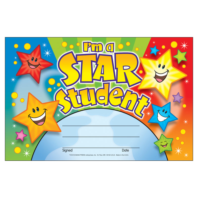 (6 Pk) Awards Im A Star Student