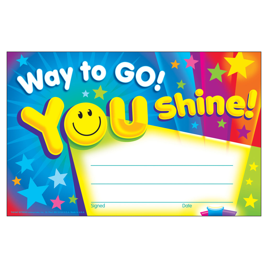 Way To Go You Shine Recognition Awards