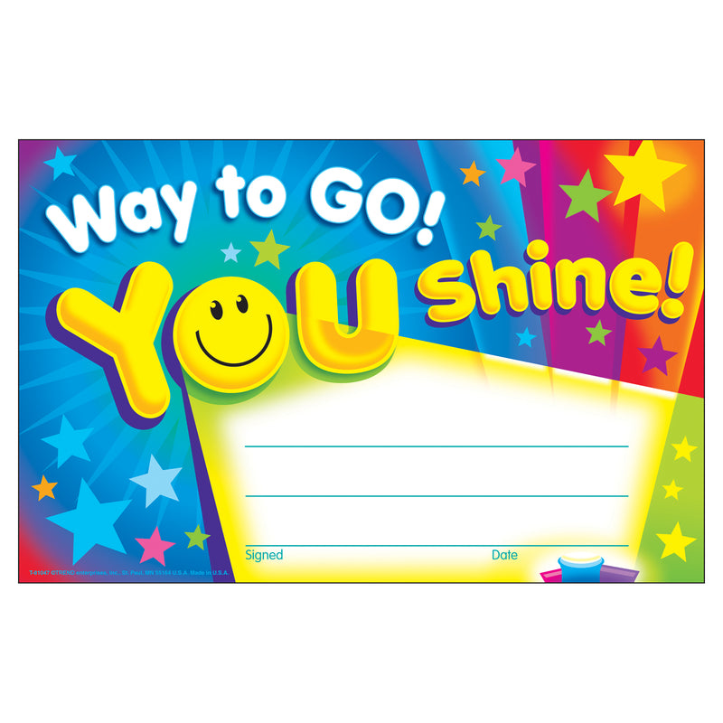 Way To Go You Shine Recognition Awards