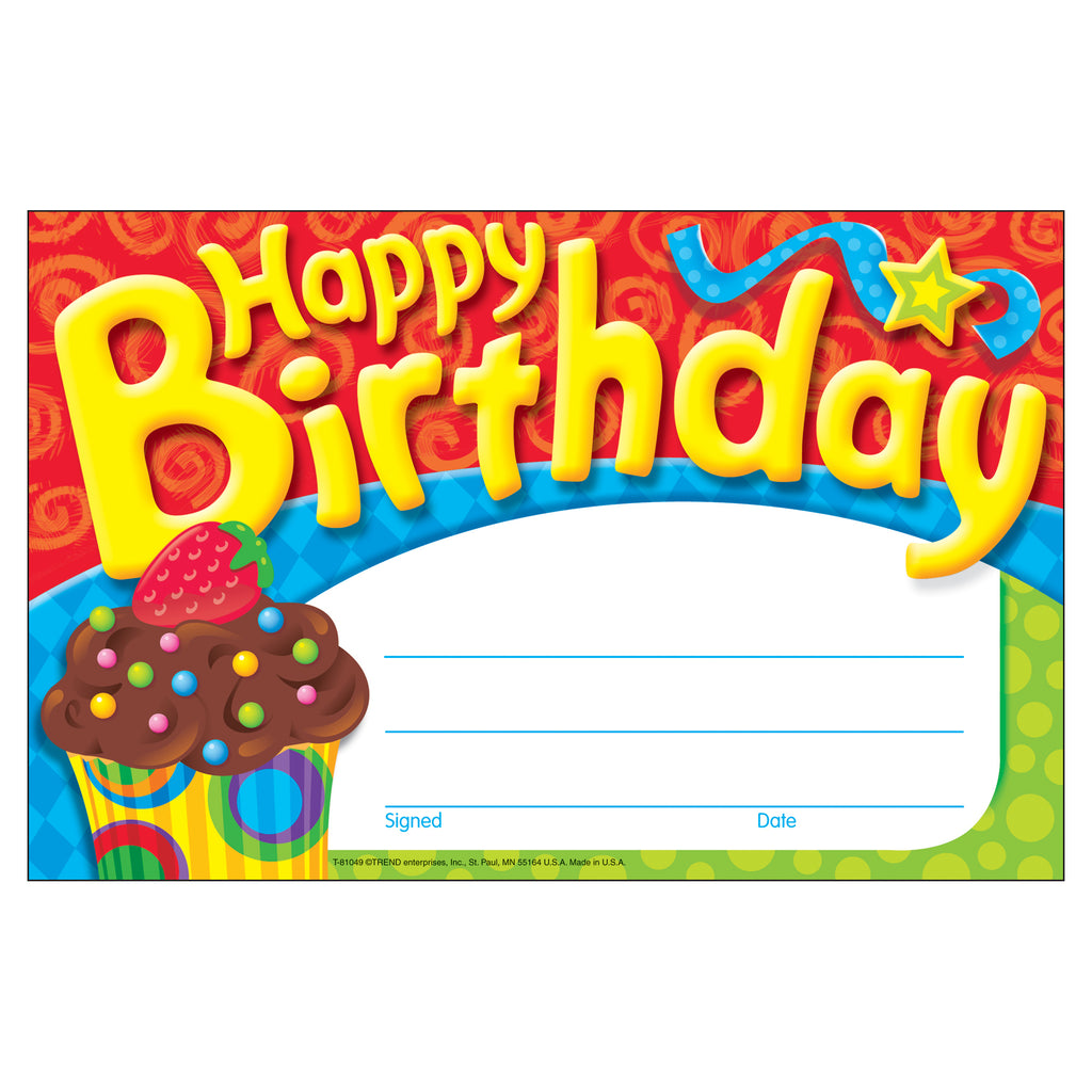 (6 Pk) Happy Birthday Bake Shop Recognition Awards