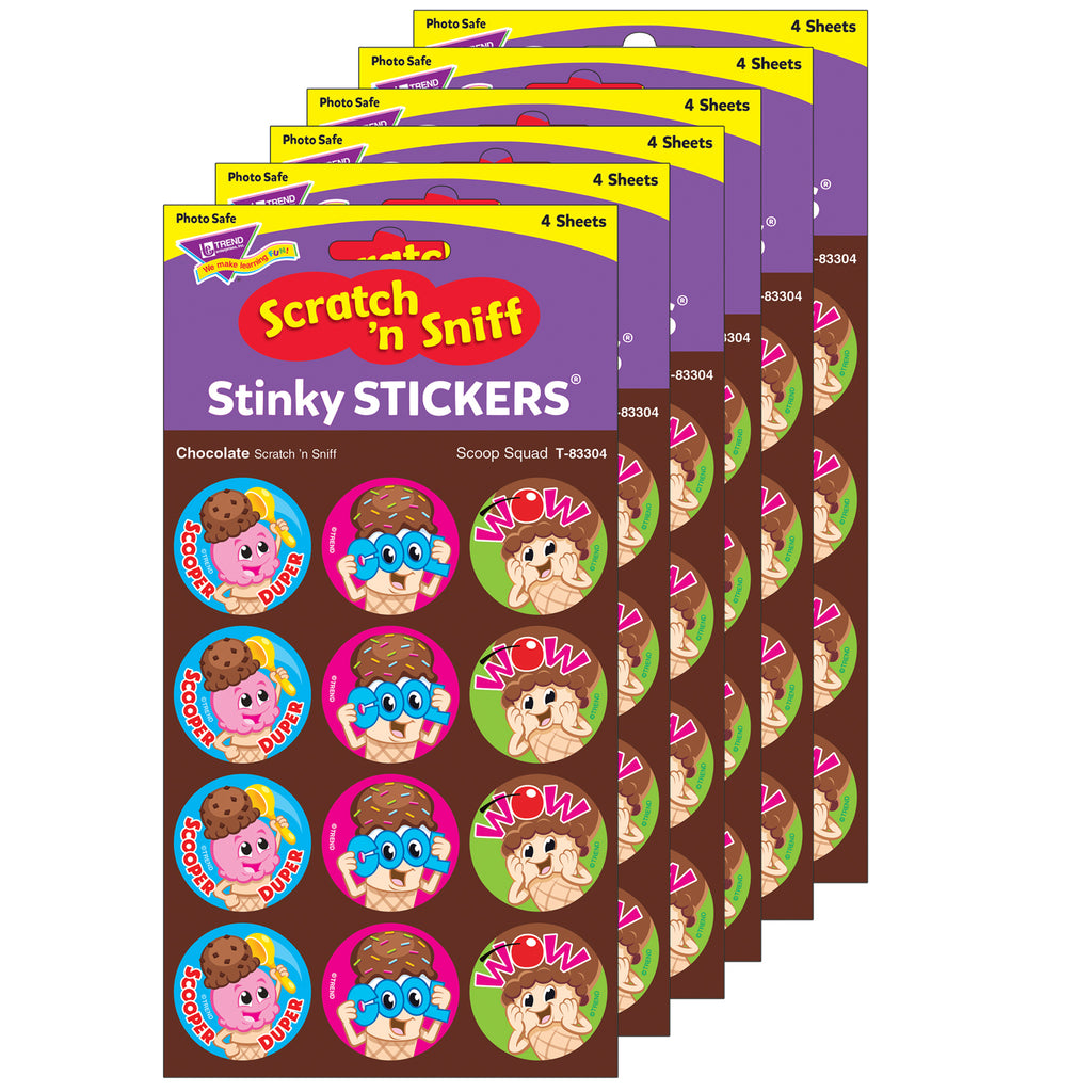 (6 Pk) Scoop Squad-chocolate Stinky Stickers