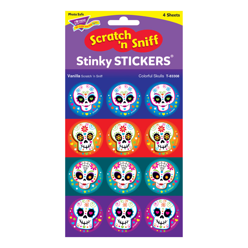 Colorful Skulls-vanilla Stinky Stickers