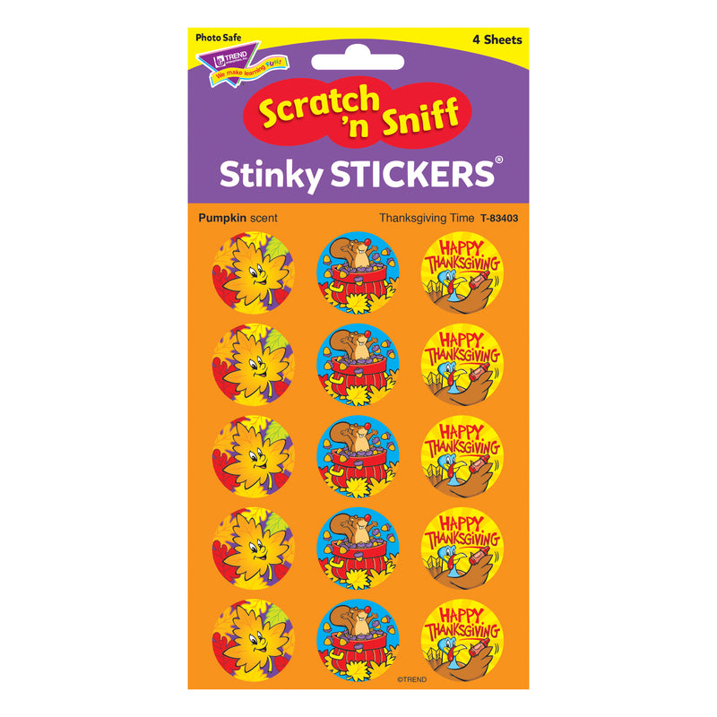Stinky Stickers Thanksgiving 60-pk Time Acid-free Pumpkin