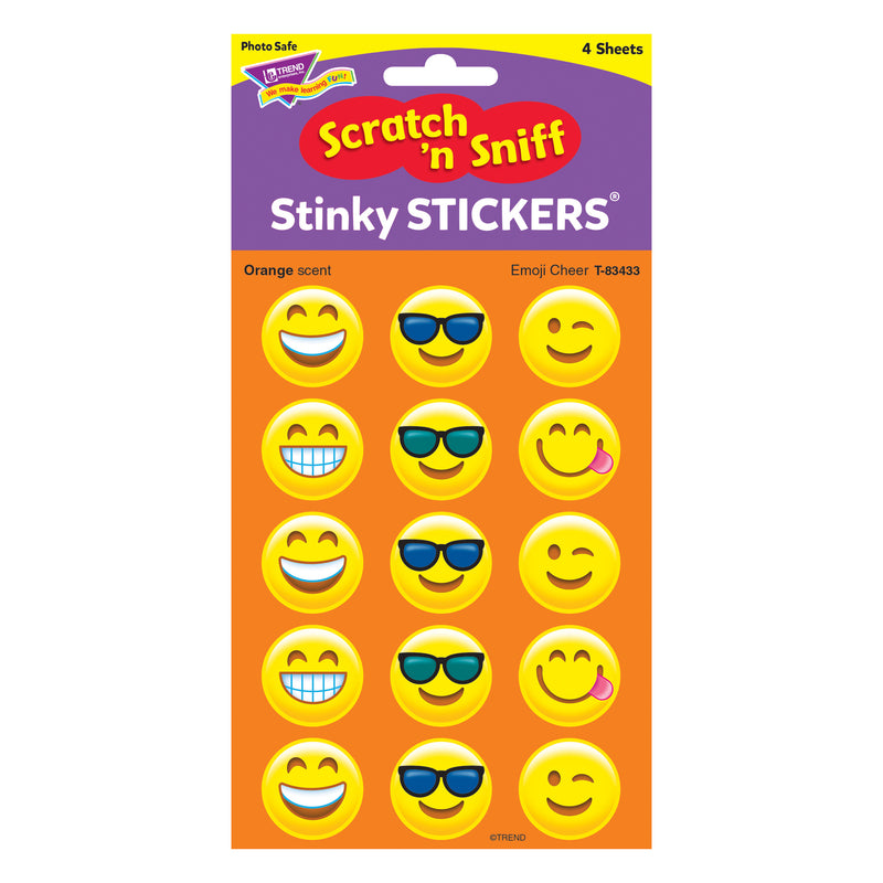 Emoji Cheer Stinky Stickers Large Round