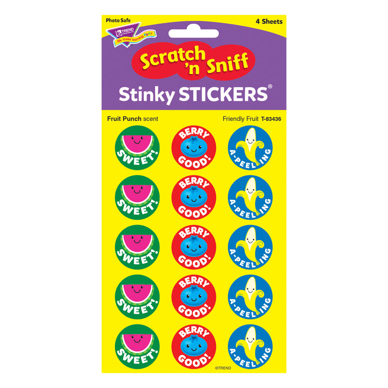 Friendly Fruit Stinky Stickers Lg Round