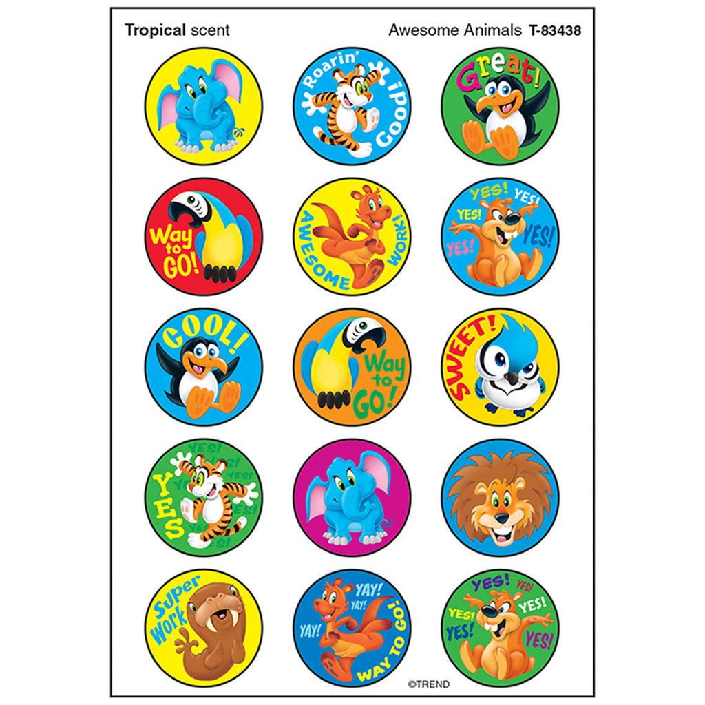 Awesome Animal Stinky Sticker Large Round