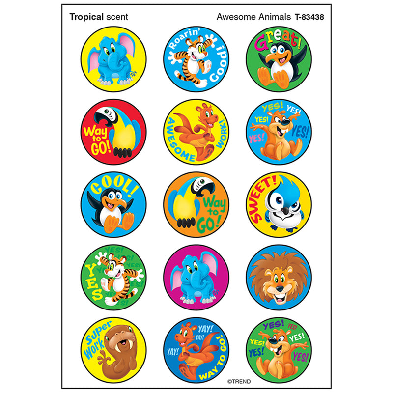 Awesome Animal Stinky Sticker Large Round