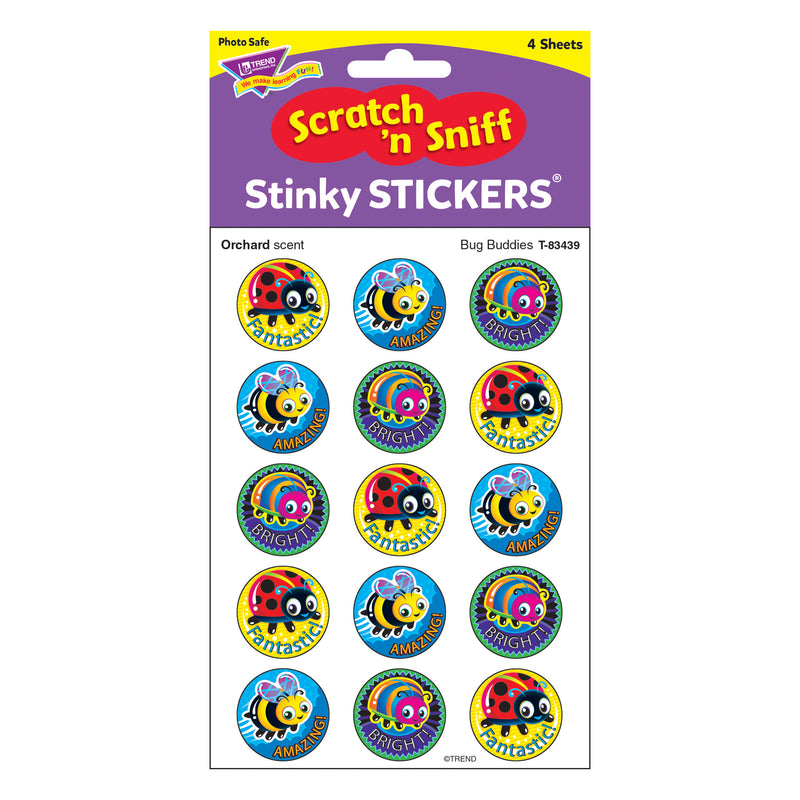 Bug Buddies Stinky Stickers Large Round