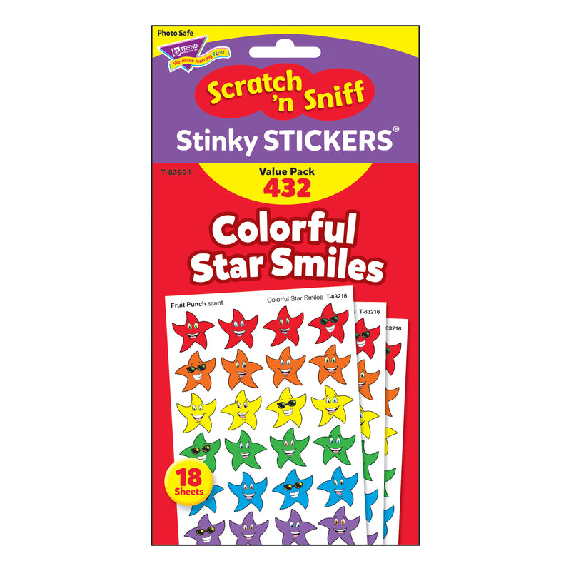 Stinky Stickers Smiley Stars 432-pk Variety Acid-free Pk