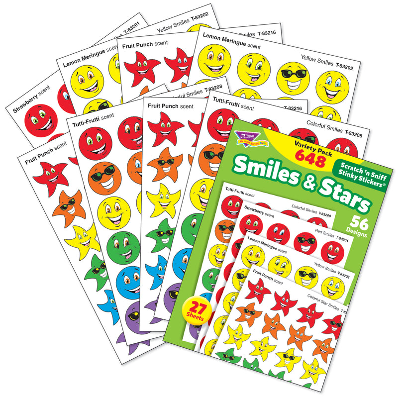 Stinky Stickers Smiles Stars 648-pk Jumbo Acid-free Variety Pk