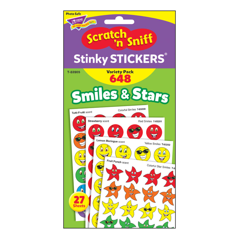 Stinky Stickers Smiles Stars 648-pk Jumbo Acid-free Variety Pk