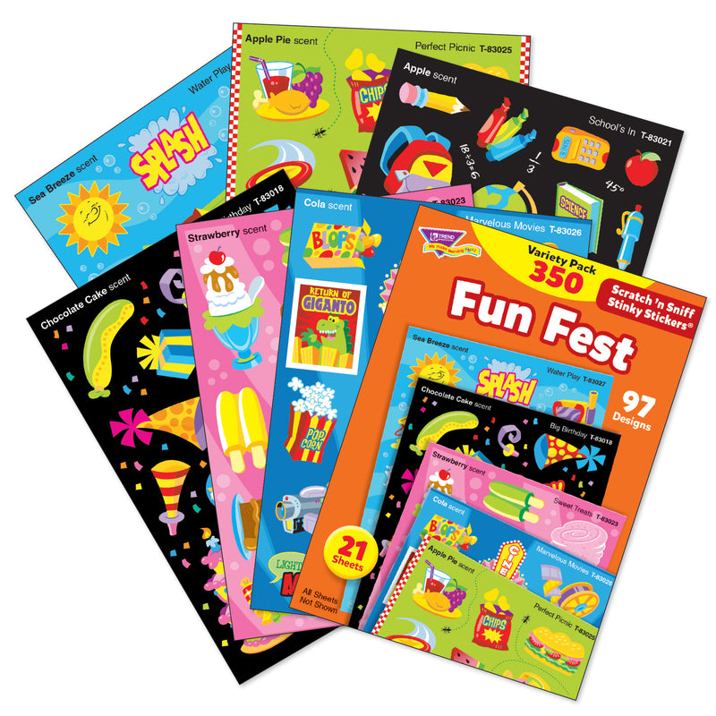 Stinky Stickers Mixed Shapes 350-pk Acid-free Variety Pk