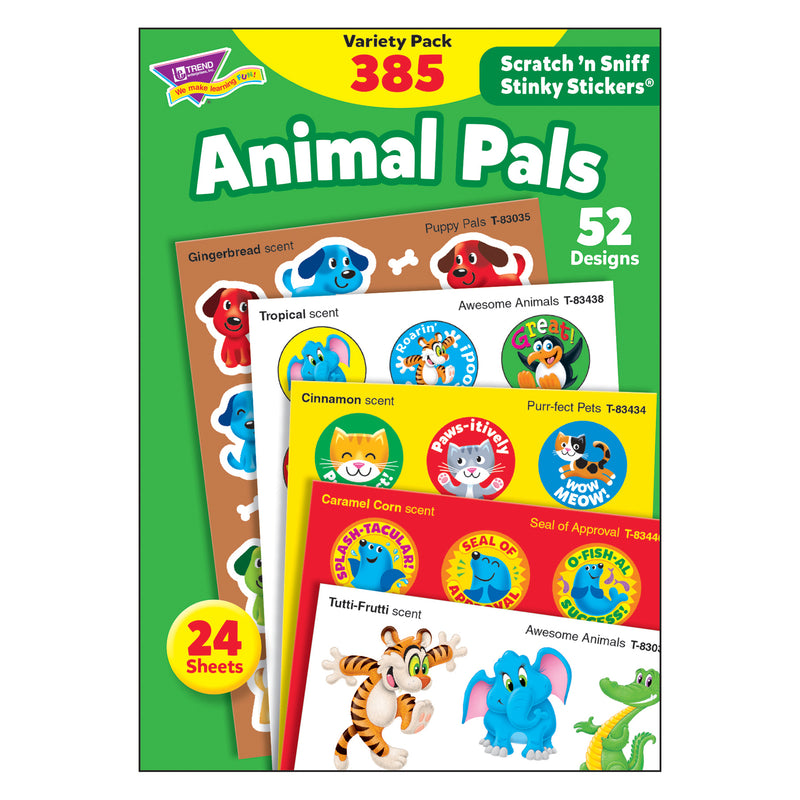 (2 Pk) Stinky Stickr Variety Pk Animal Pal Scratch N Sniff