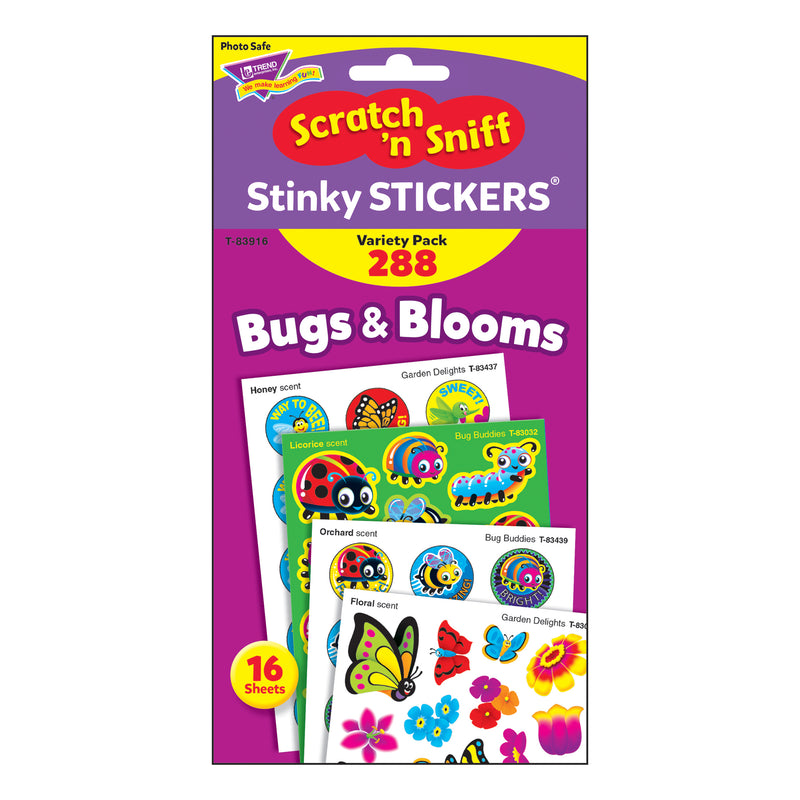 Stnky Stickr Variety Pk Bugs Blooms Scratch N Sniff