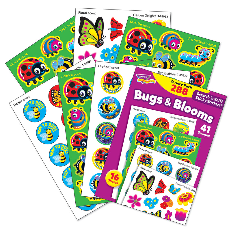 Stnky Stickr Variety Pk Bugs Blooms Scratch N Sniff