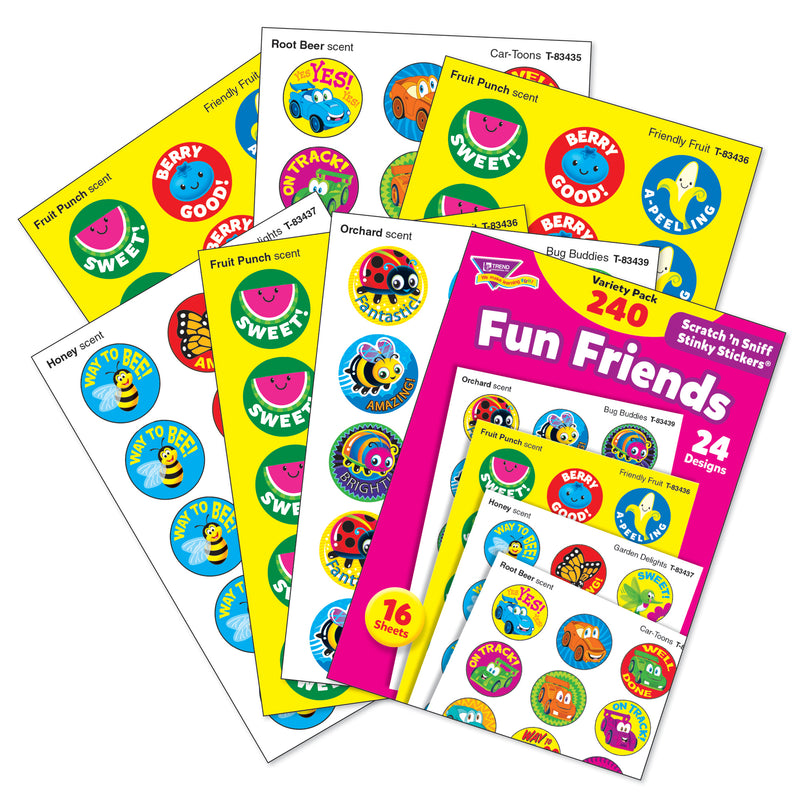 Stinky Stickr Variety Pk Fun Friend Scratch N Sniff