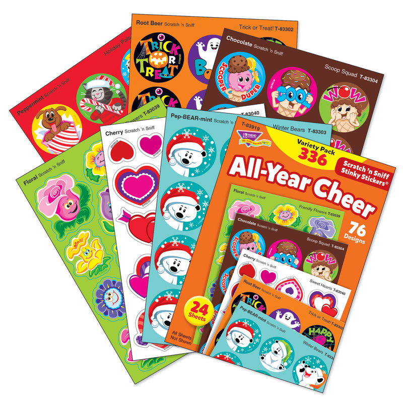 All-year Cheer Stinky Stickers Scratch N Sniff Variety Pk