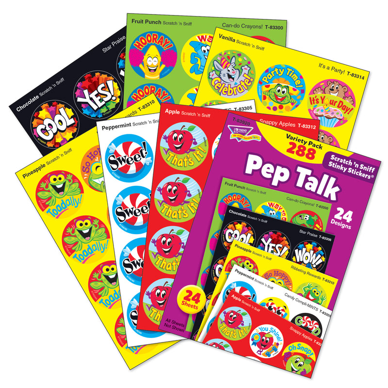 Pep Talk Stinky Stickers Scratch N Sniff Variety Pk