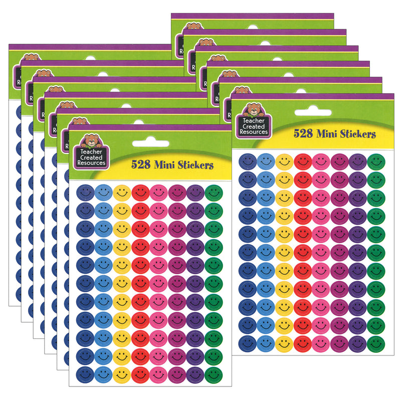 (12 Pk) Mini Stickers Happy Faces 528 Per Pk