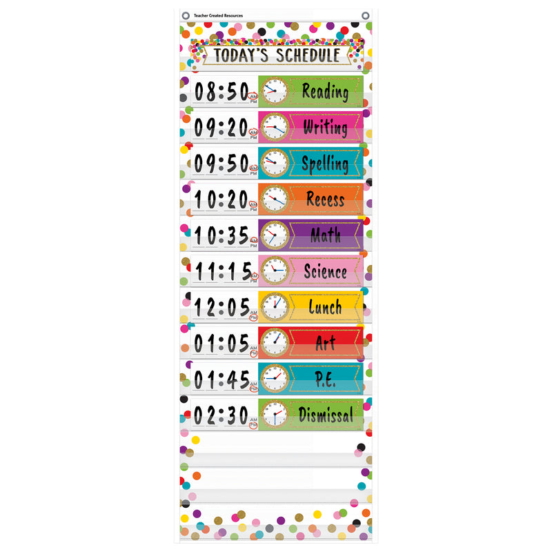 Confetti Daily Schedule Pocket Chrt 14 Pocket