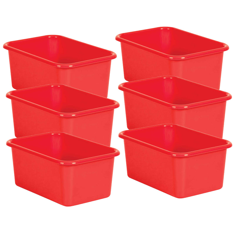 (6 Ea) Red Small Plastic Storage Bin