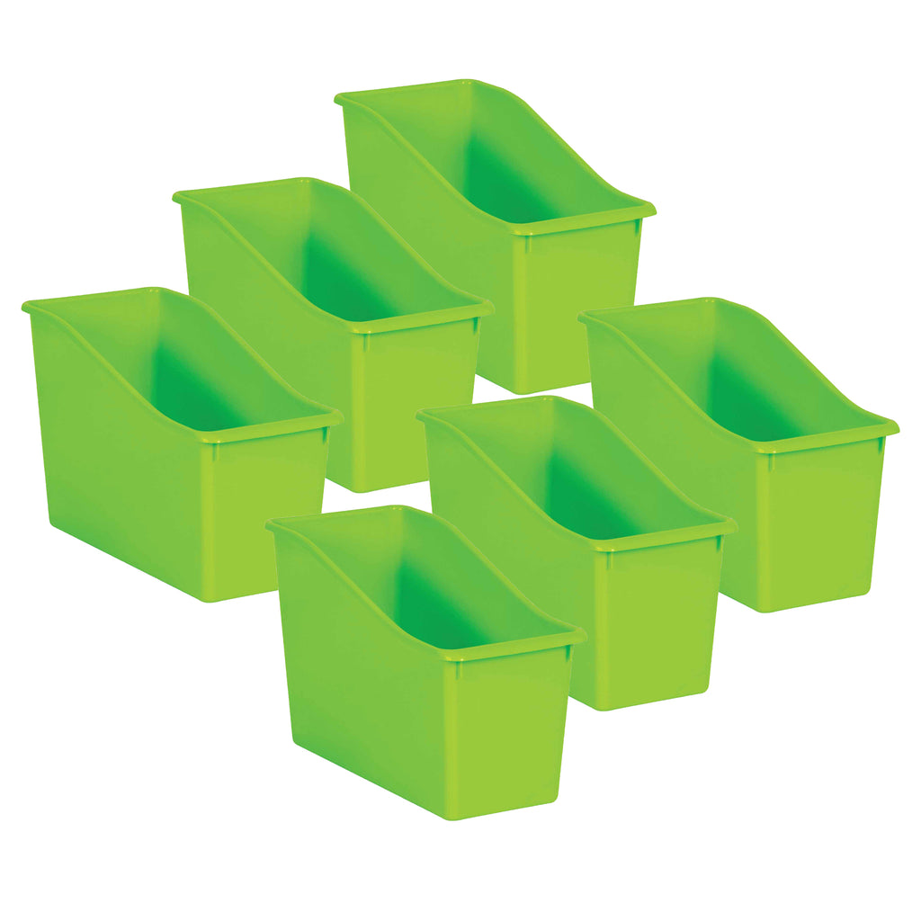 (6 Ea) Lime Plastic Book Bin