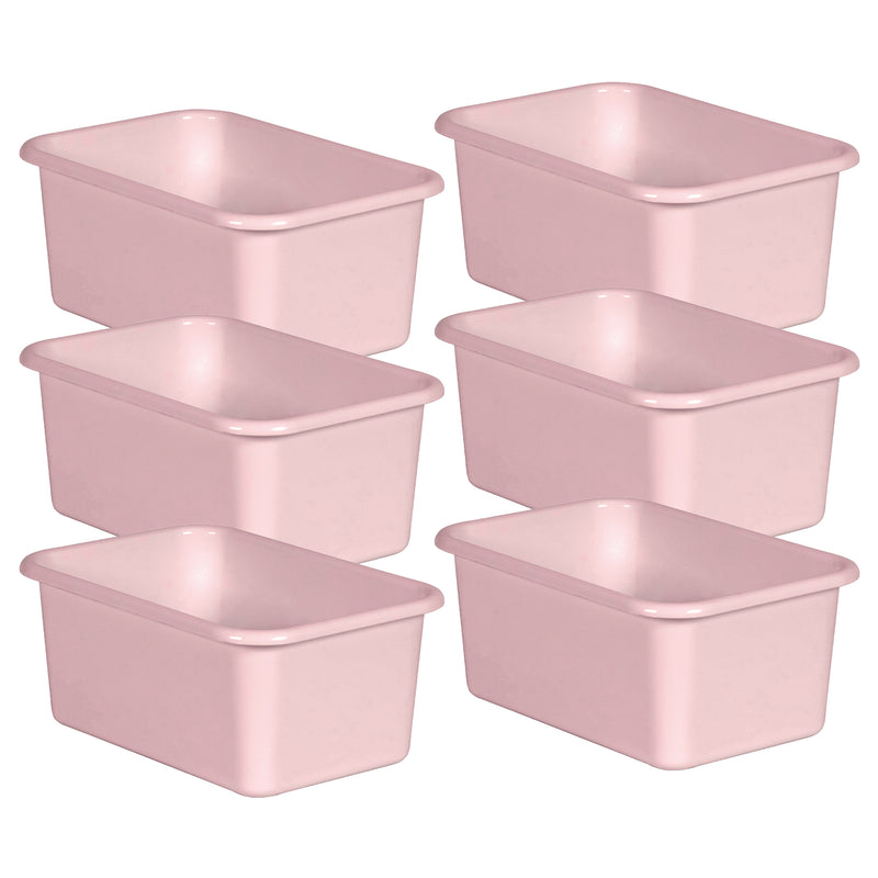 (6 Ea) Blush Small Plastic Storage Bin