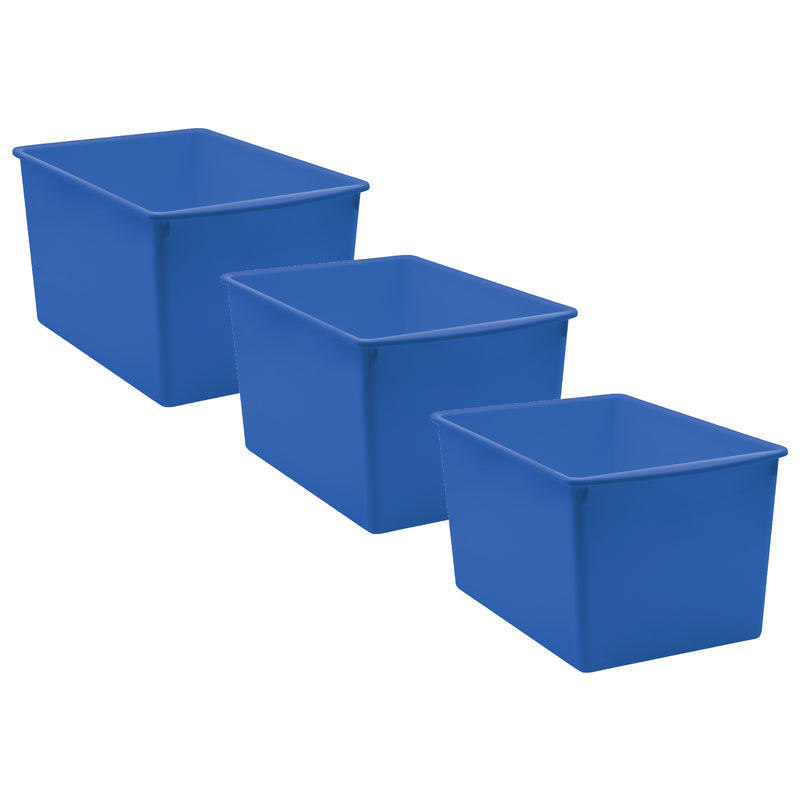 (3 Ea) Blue Plastic Multi-purpose Bin