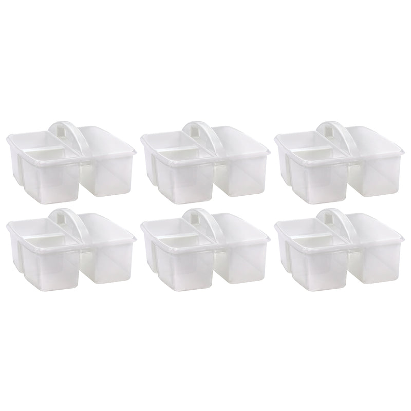 Plastic Storage Caddy, Clear, Pack of 6