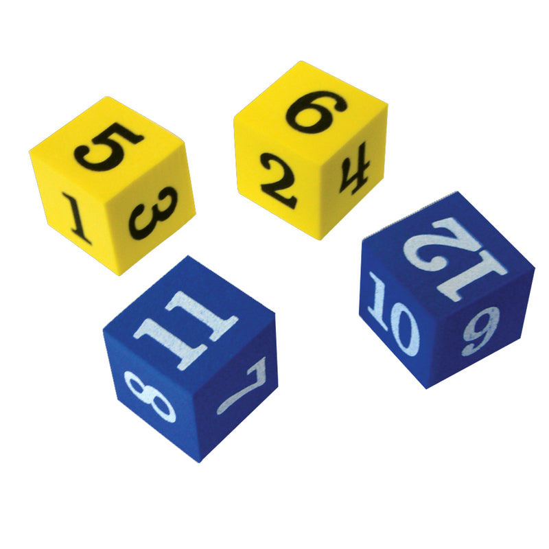 Foam Numbered Dice Numerals 1-12 20pk