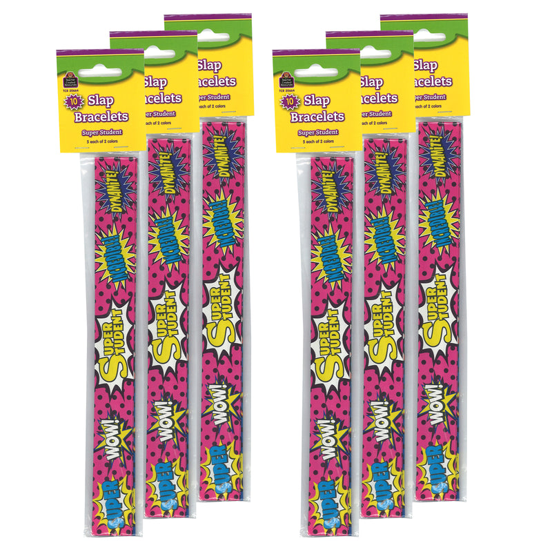 (6 Pk) Slap Bracelets Superhero Super Student